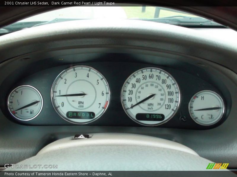 Dark Garnet Red Pearl / Light Taupe 2001 Chrysler LHS Sedan