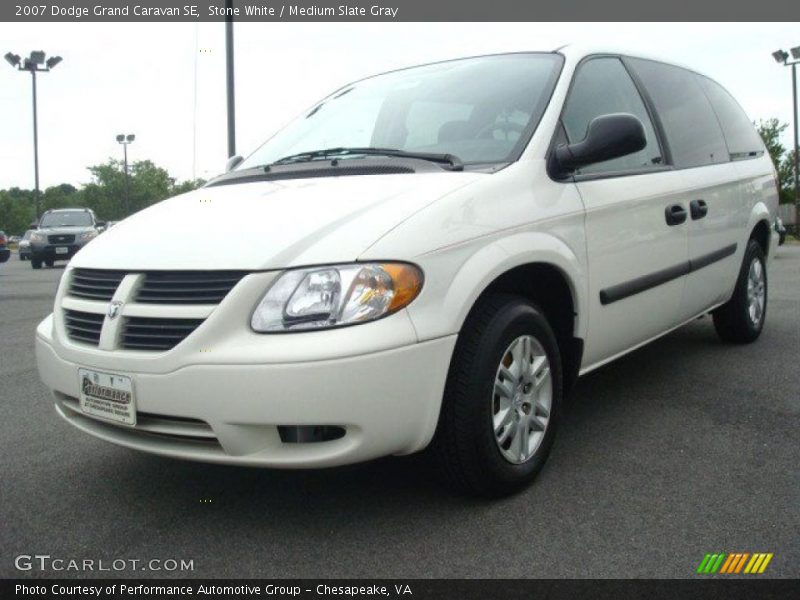 Stone White / Medium Slate Gray 2007 Dodge Grand Caravan SE