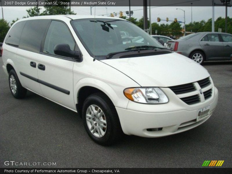 Stone White / Medium Slate Gray 2007 Dodge Grand Caravan SE