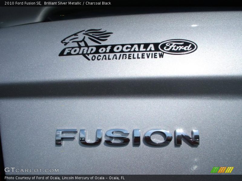 Brilliant Silver Metallic / Charcoal Black 2010 Ford Fusion SE