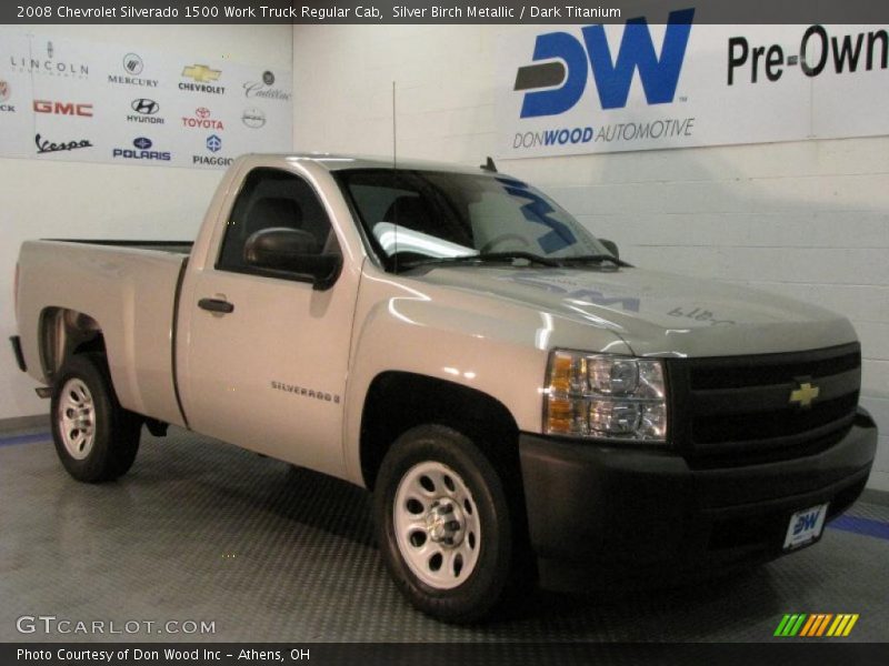 Silver Birch Metallic / Dark Titanium 2008 Chevrolet Silverado 1500 Work Truck Regular Cab