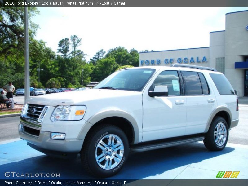 White Platinum Tri-Coat / Camel 2010 Ford Explorer Eddie Bauer