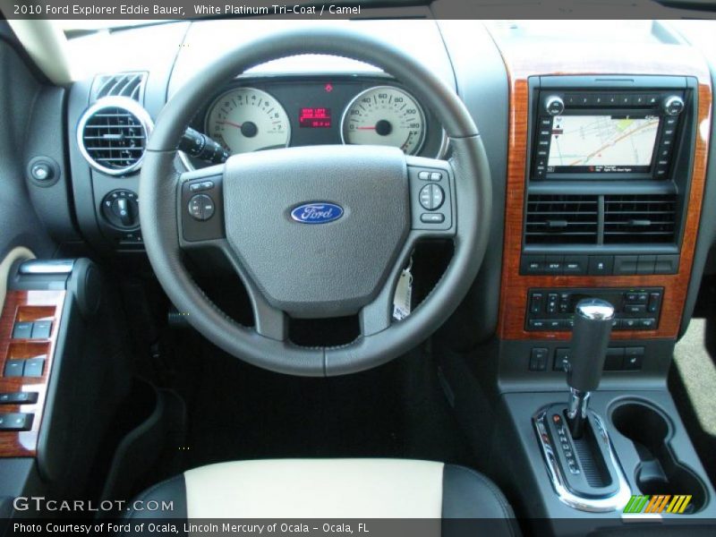 White Platinum Tri-Coat / Camel 2010 Ford Explorer Eddie Bauer