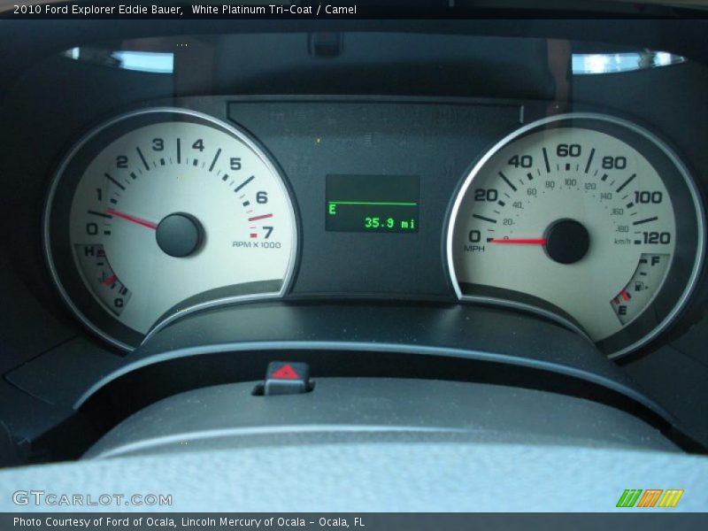 White Platinum Tri-Coat / Camel 2010 Ford Explorer Eddie Bauer