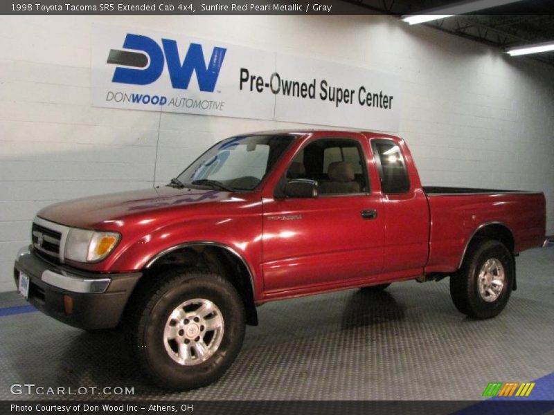 Sunfire Red Pearl Metallic / Gray 1998 Toyota Tacoma SR5 Extended Cab 4x4