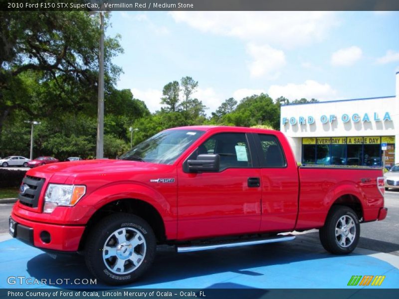 Vermillion Red / Medium Stone 2010 Ford F150 STX SuperCab