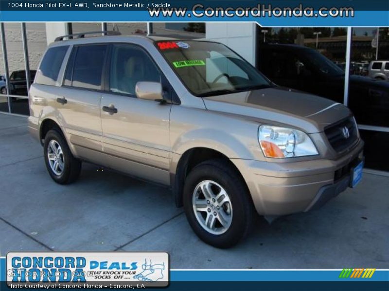 Sandstone Metallic / Saddle 2004 Honda Pilot EX-L 4WD