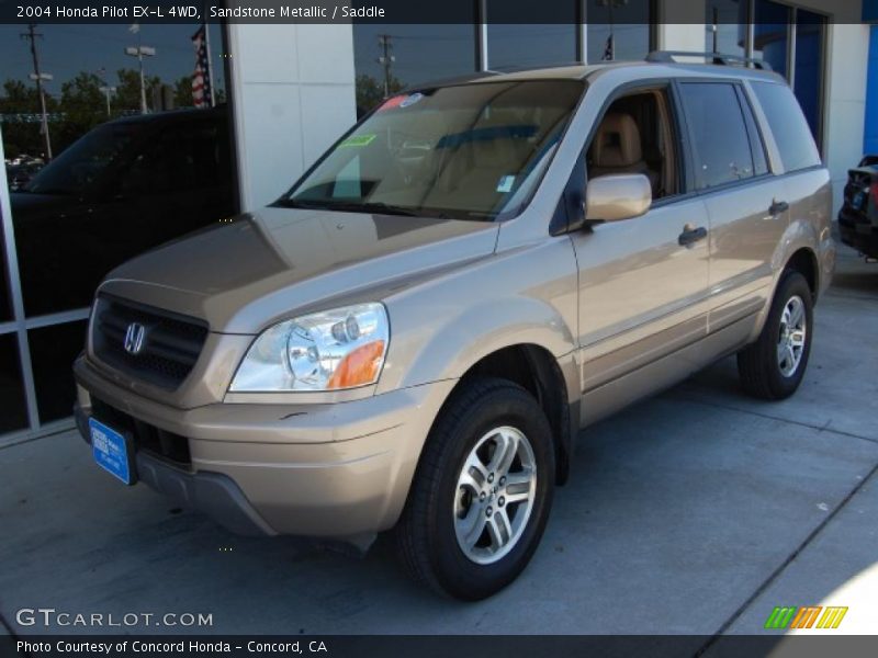 Sandstone Metallic / Saddle 2004 Honda Pilot EX-L 4WD