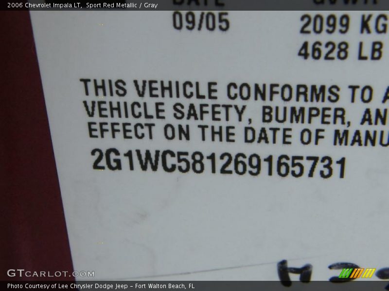 Sport Red Metallic / Gray 2006 Chevrolet Impala LT