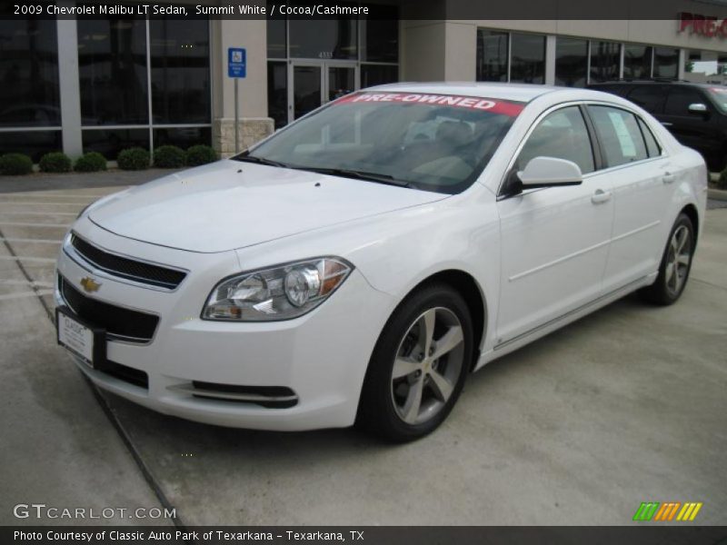 Summit White / Cocoa/Cashmere 2009 Chevrolet Malibu LT Sedan