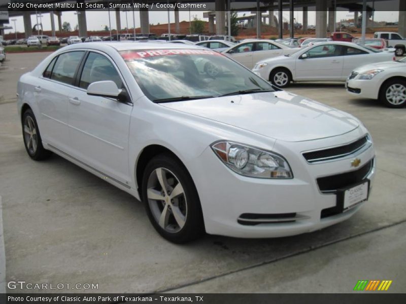 Summit White / Cocoa/Cashmere 2009 Chevrolet Malibu LT Sedan
