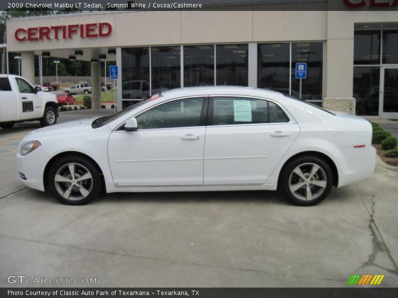 Summit White / Cocoa/Cashmere 2009 Chevrolet Malibu LT Sedan