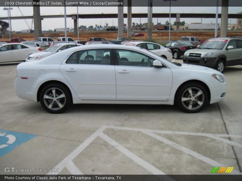 Summit White / Cocoa/Cashmere 2009 Chevrolet Malibu LT Sedan