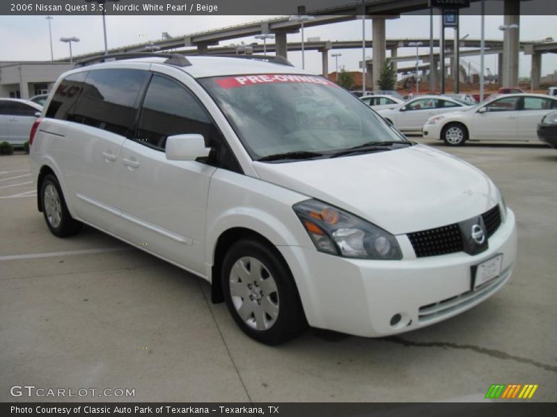 Nordic White Pearl / Beige 2006 Nissan Quest 3.5