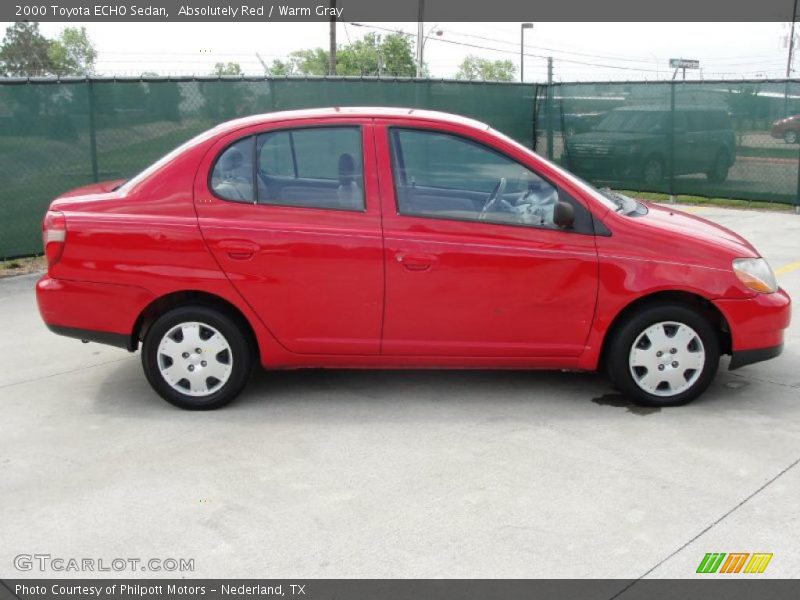 Absolutely Red / Warm Gray 2000 Toyota ECHO Sedan