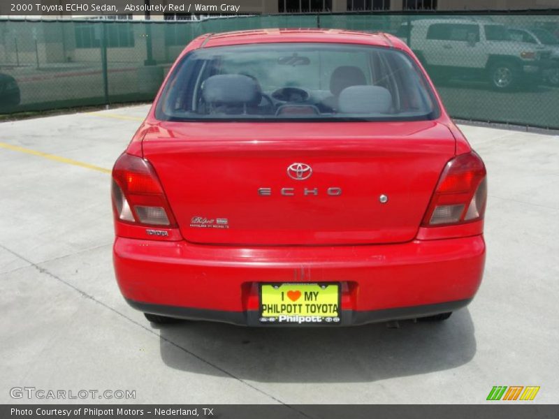 Absolutely Red / Warm Gray 2000 Toyota ECHO Sedan