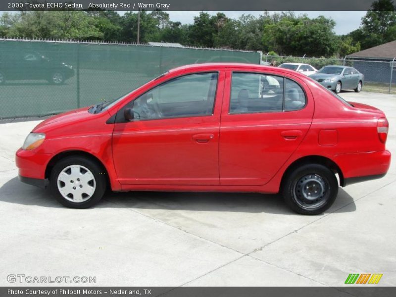 Absolutely Red / Warm Gray 2000 Toyota ECHO Sedan