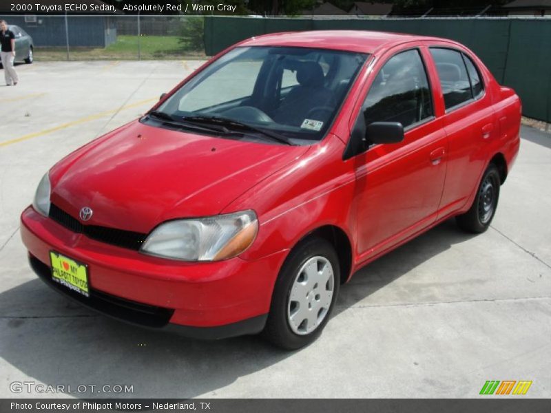Absolutely Red / Warm Gray 2000 Toyota ECHO Sedan
