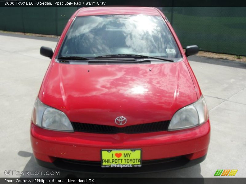 Absolutely Red / Warm Gray 2000 Toyota ECHO Sedan