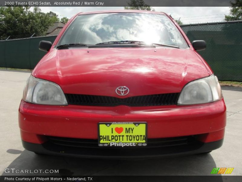 Absolutely Red / Warm Gray 2000 Toyota ECHO Sedan