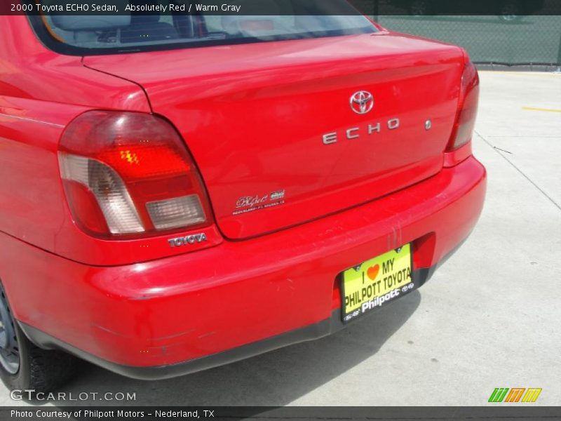Absolutely Red / Warm Gray 2000 Toyota ECHO Sedan