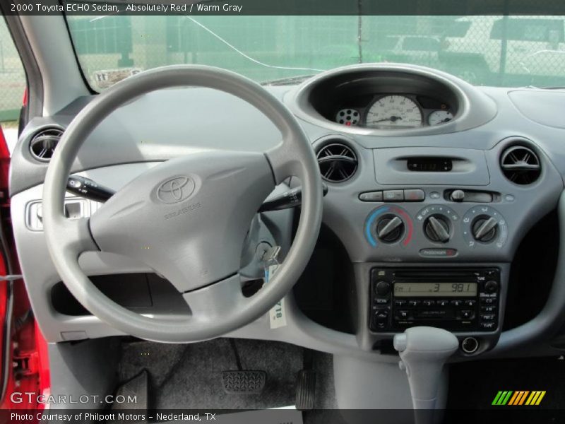 Absolutely Red / Warm Gray 2000 Toyota ECHO Sedan