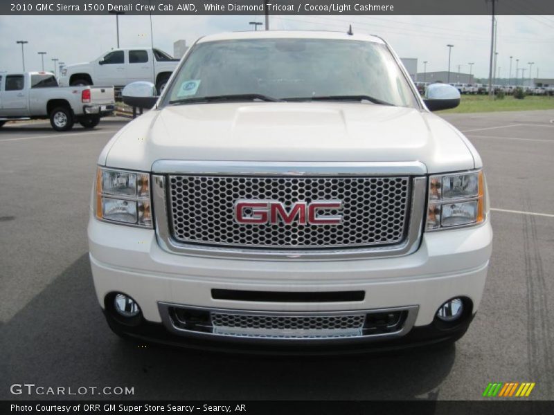 White Diamond Tricoat / Cocoa/Light Cashmere 2010 GMC Sierra 1500 Denali Crew Cab AWD