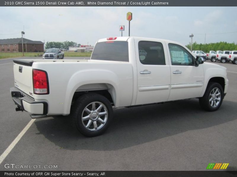 White Diamond Tricoat / Cocoa/Light Cashmere 2010 GMC Sierra 1500 Denali Crew Cab AWD