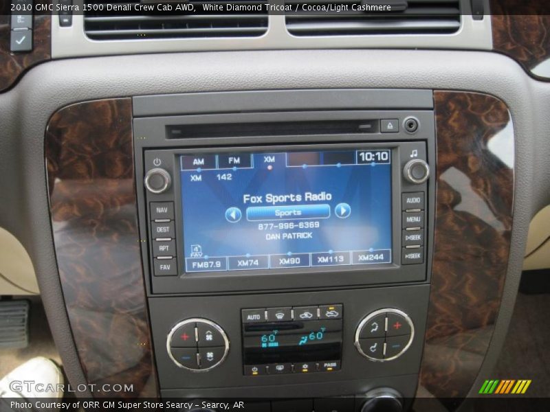 White Diamond Tricoat / Cocoa/Light Cashmere 2010 GMC Sierra 1500 Denali Crew Cab AWD