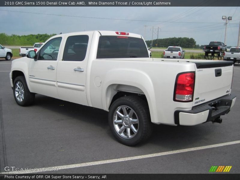 White Diamond Tricoat / Cocoa/Light Cashmere 2010 GMC Sierra 1500 Denali Crew Cab AWD