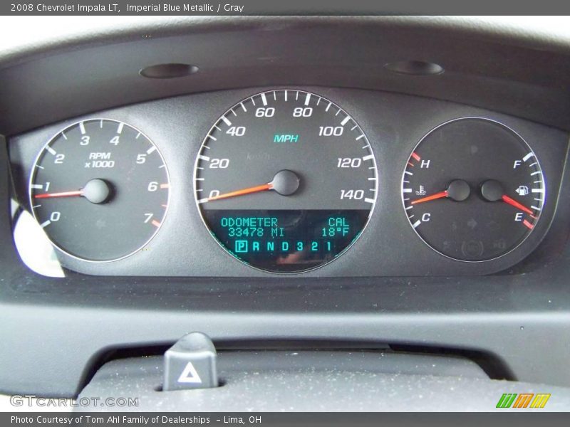 Imperial Blue Metallic / Gray 2008 Chevrolet Impala LT