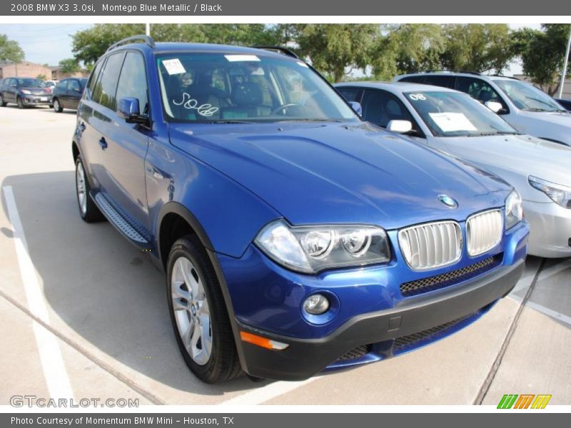 Montego Blue Metallic / Black 2008 BMW X3 3.0si