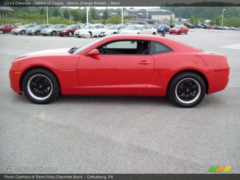 Inferno Orange Metallic / Black 2010 Chevrolet Camaro LS Coupe