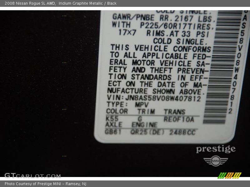 Iridium Graphite Metallic / Black 2008 Nissan Rogue SL AWD