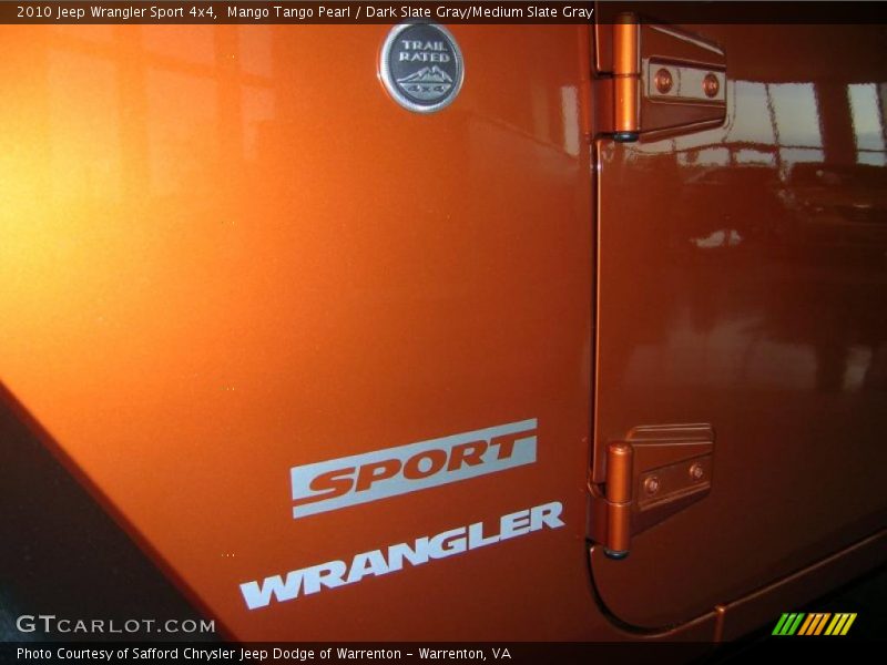 Mango Tango Pearl / Dark Slate Gray/Medium Slate Gray 2010 Jeep Wrangler Sport 4x4