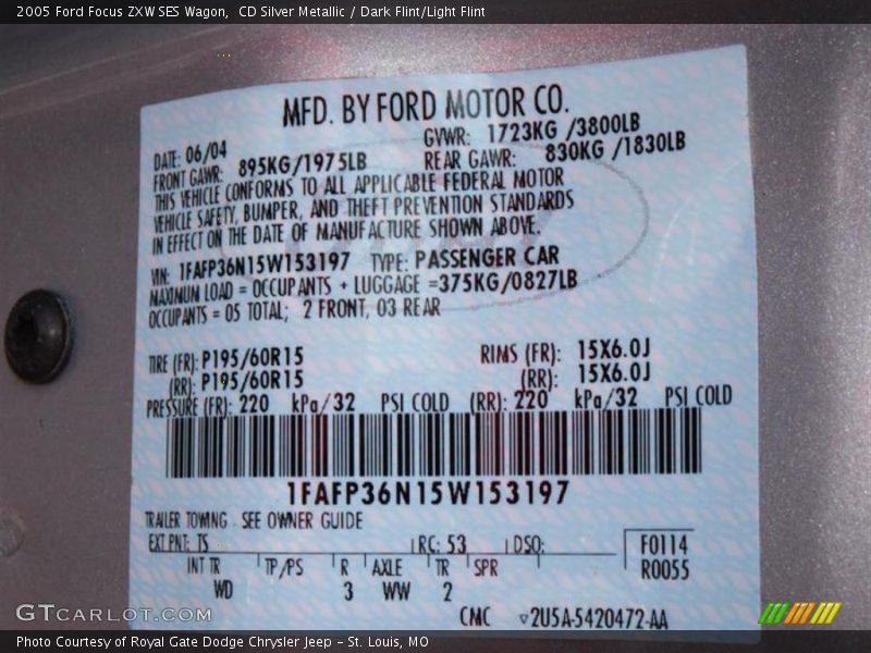 CD Silver Metallic / Dark Flint/Light Flint 2005 Ford Focus ZXW SES Wagon