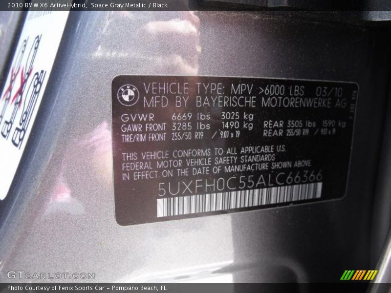 Space Gray Metallic / Black 2010 BMW X6 ActiveHybrid