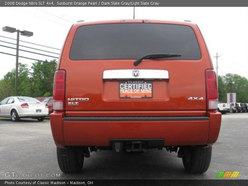 Sunburst Orange Pearl / Dark Slate Gray/Light Slate Gray 2008 Dodge Nitro SLT 4x4