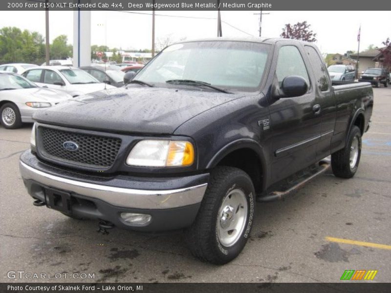 Deep Wedgewood Blue Metallic / Medium Graphite 2000 Ford F150 XLT Extended Cab 4x4