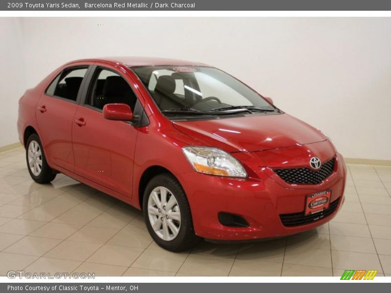 Barcelona Red Metallic / Dark Charcoal 2009 Toyota Yaris Sedan