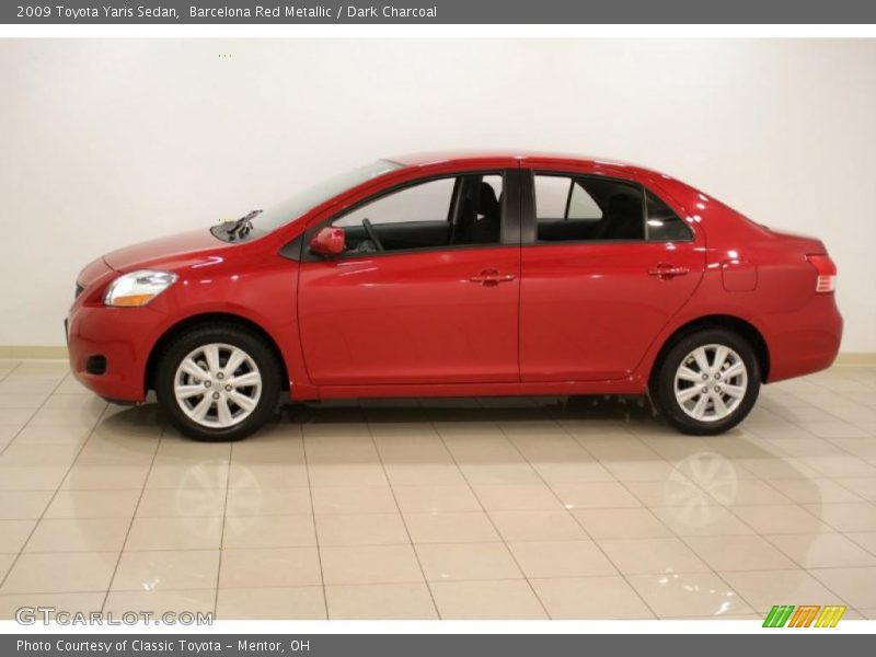 Barcelona Red Metallic / Dark Charcoal 2009 Toyota Yaris Sedan