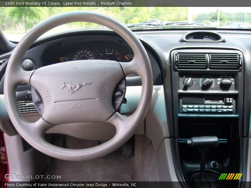 Laser Red Metallic / Medium Graphite 1996 Ford Mustang V6 Coupe
