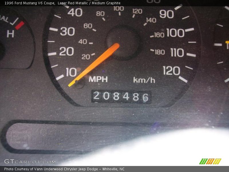 Laser Red Metallic / Medium Graphite 1996 Ford Mustang V6 Coupe