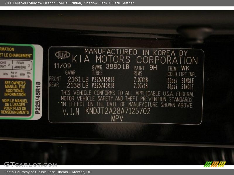 Shadow Black / Black Leather 2010 Kia Soul Shadow Dragon Special Edition