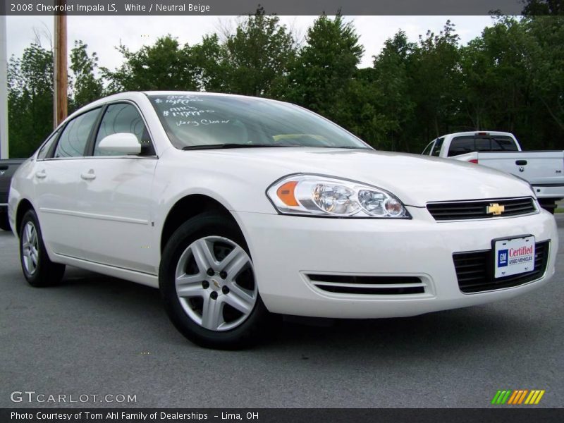 White / Neutral Beige 2008 Chevrolet Impala LS