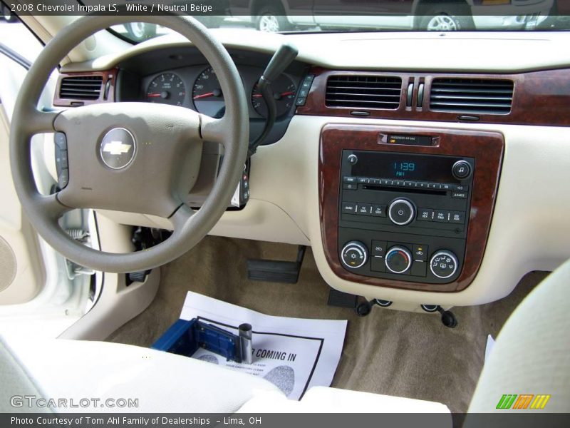 White / Neutral Beige 2008 Chevrolet Impala LS