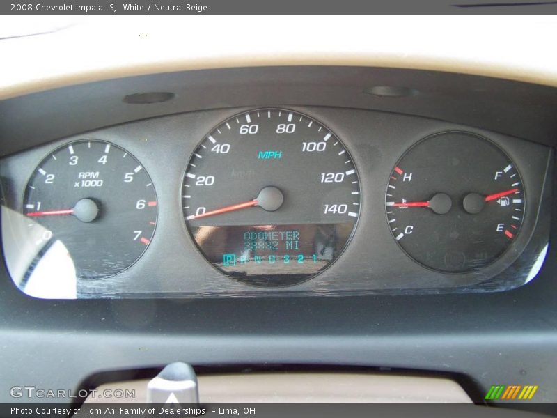 White / Neutral Beige 2008 Chevrolet Impala LS