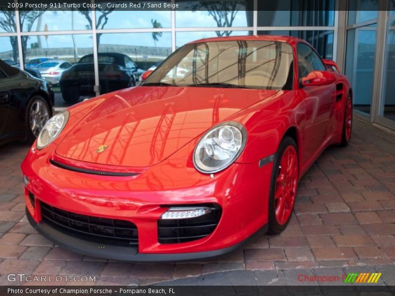 Guards Red / Sand Beige 2009 Porsche 911 Turbo Coupe