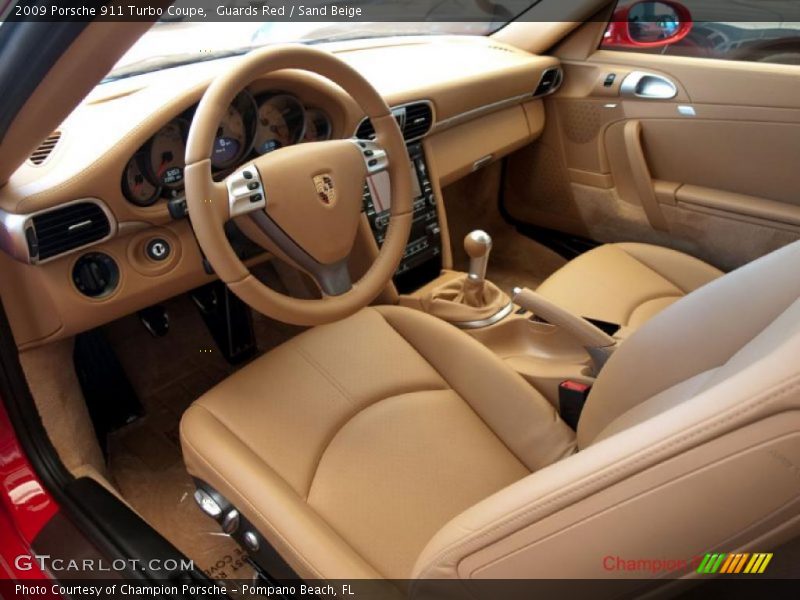 Guards Red / Sand Beige 2009 Porsche 911 Turbo Coupe