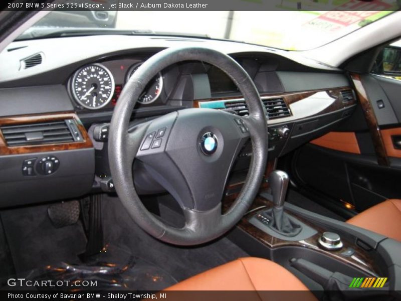 Jet Black / Auburn Dakota Leather 2007 BMW 5 Series 525xi Sedan